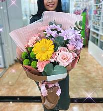 Букет цветов из:  Герберы, Хризантемы, Розы и Гвоздики #REPLACE_PRED# Куженере