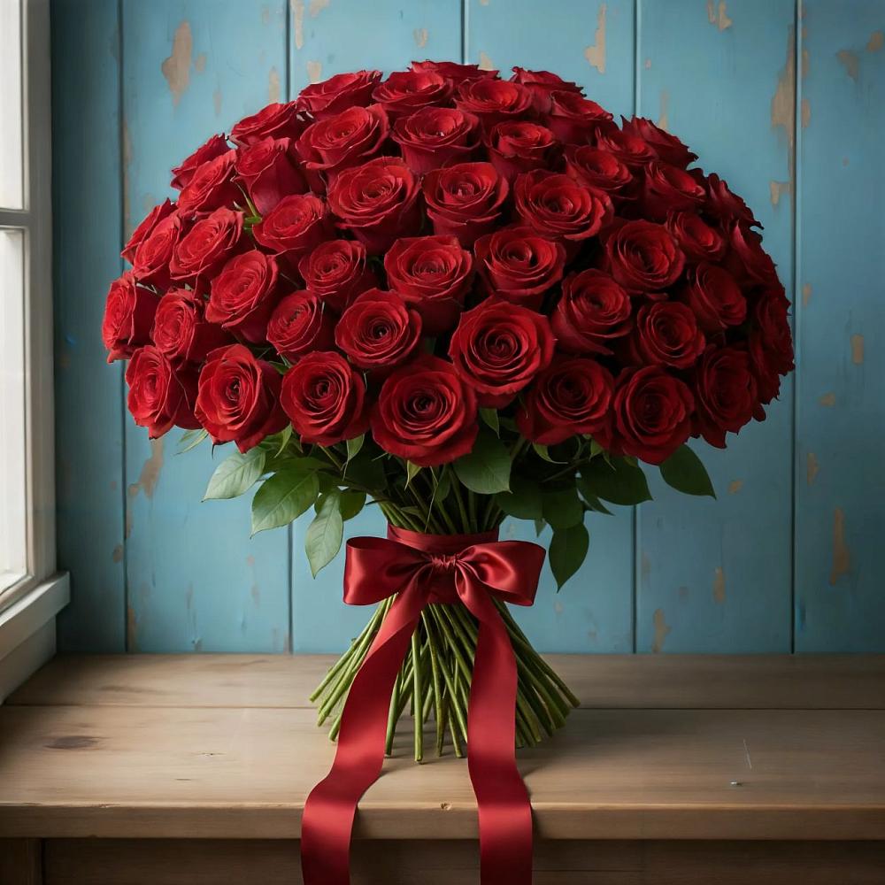 Букет Красные розы Блэк Меджик в Куженере