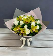 Букет цветов из:  Орхидеи и Розы в Куженере