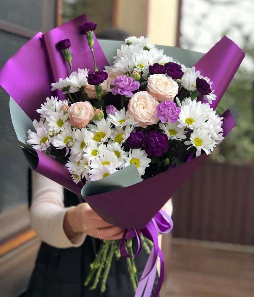 Букет цветов из: Хризантемы, Гвоздики и Розы в Куженере