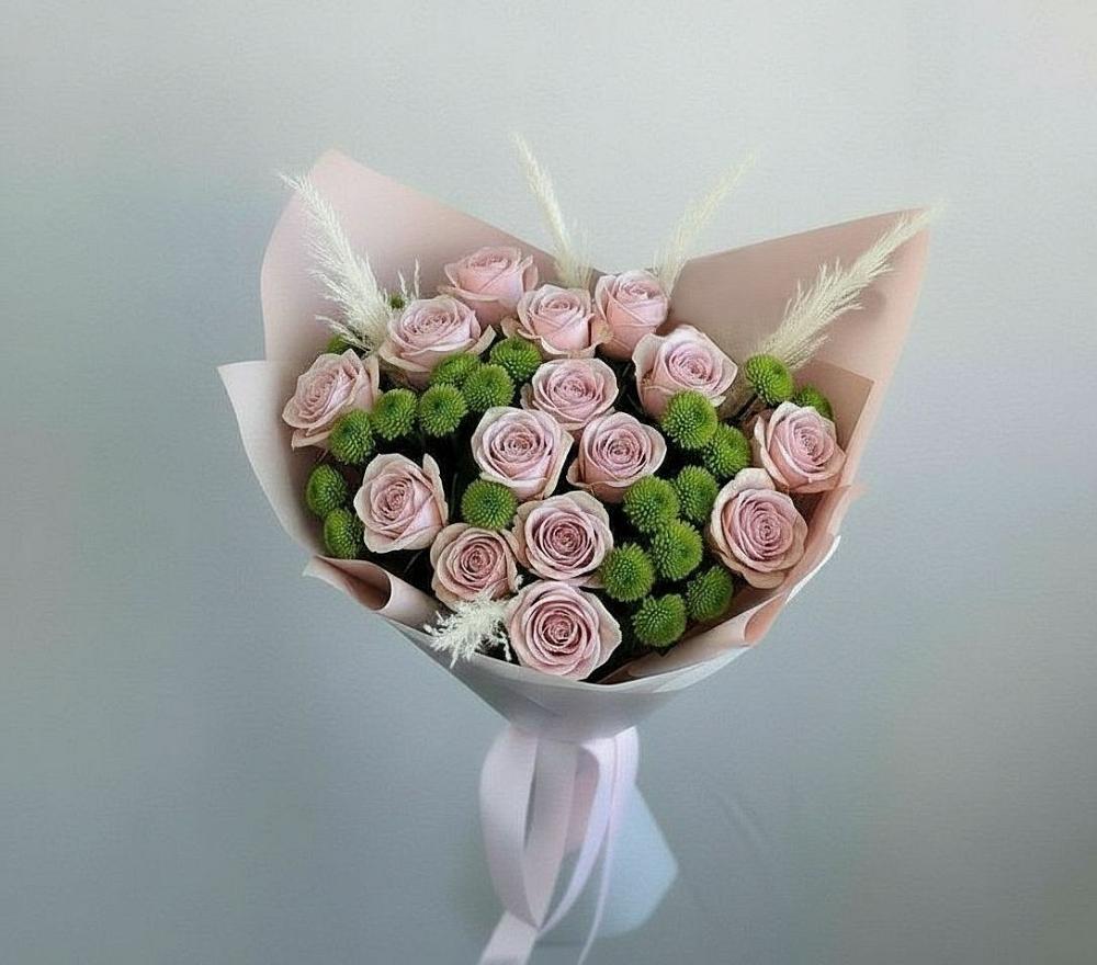 Букет цветов из: Розы и Хризантемы в Куженере