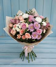 Букет цветов из:  Хризантемы, Розы и Альстромерии #REPLACE_PRED# Куженере