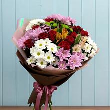 Букет цветов из:  Розы, Хризантемы и Альстромерии #REPLACE_PRED# Куженере