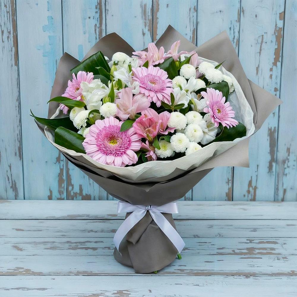 Букет цветов из: Герберы, Альстромерии и Хризантемы в Куженере